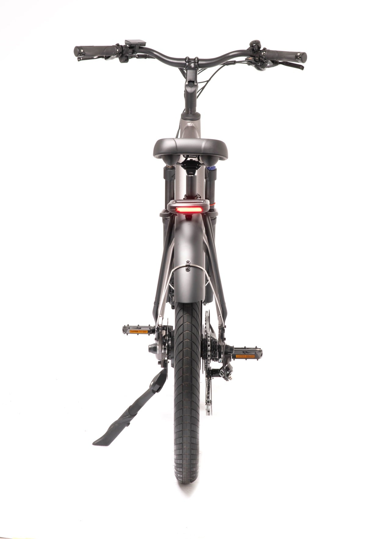 Grey electric bicycle on a white background