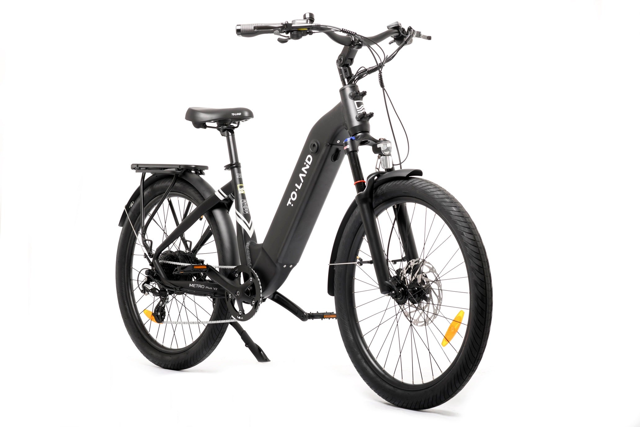 Black electric bicycle on a white background