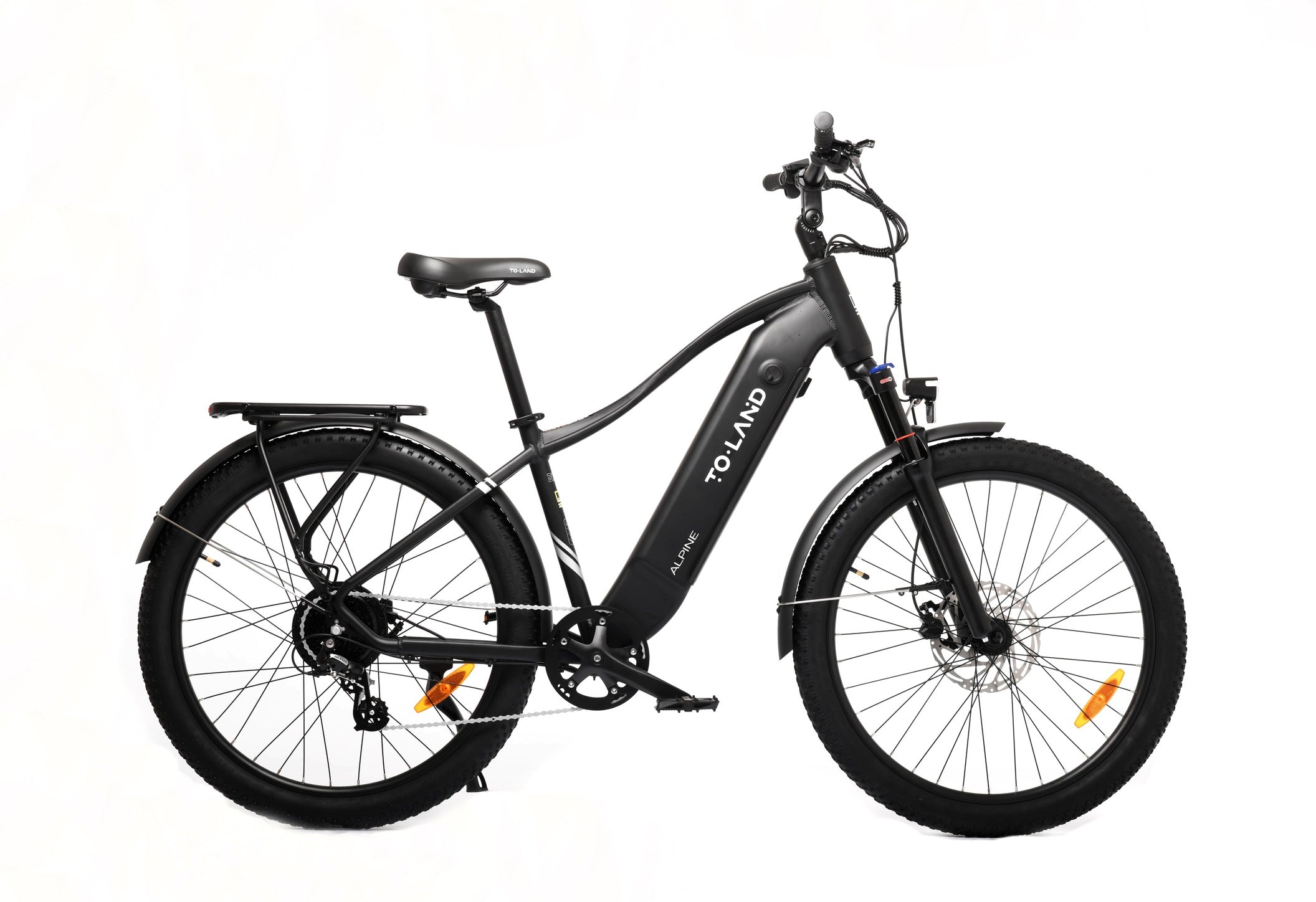 Black electric bicycle on a white background
