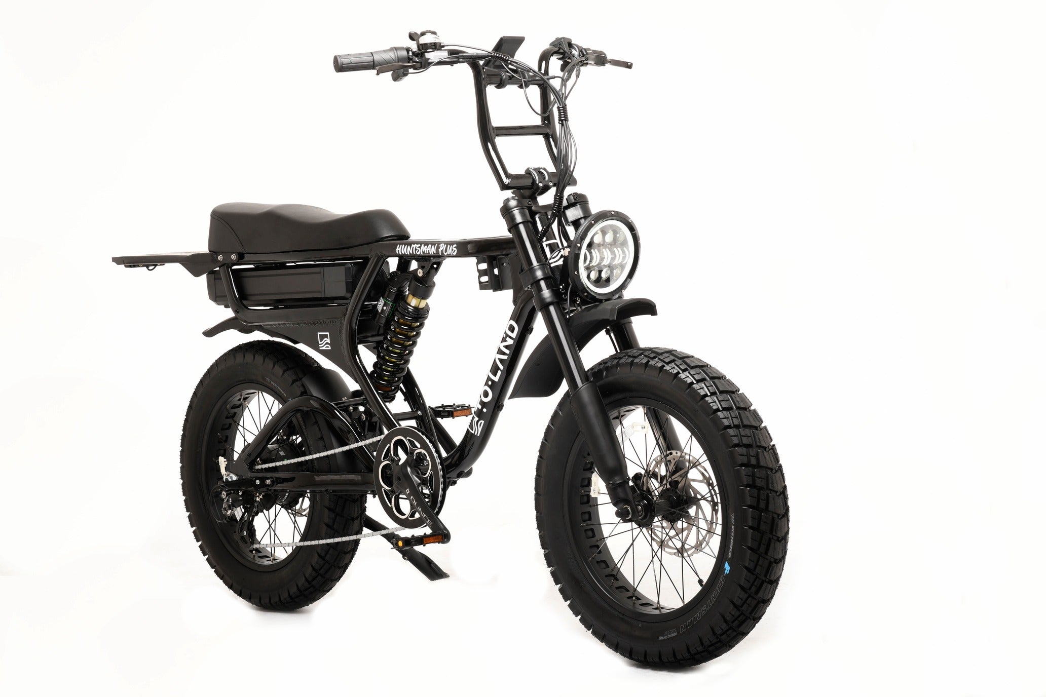 Black electric bike on a white background