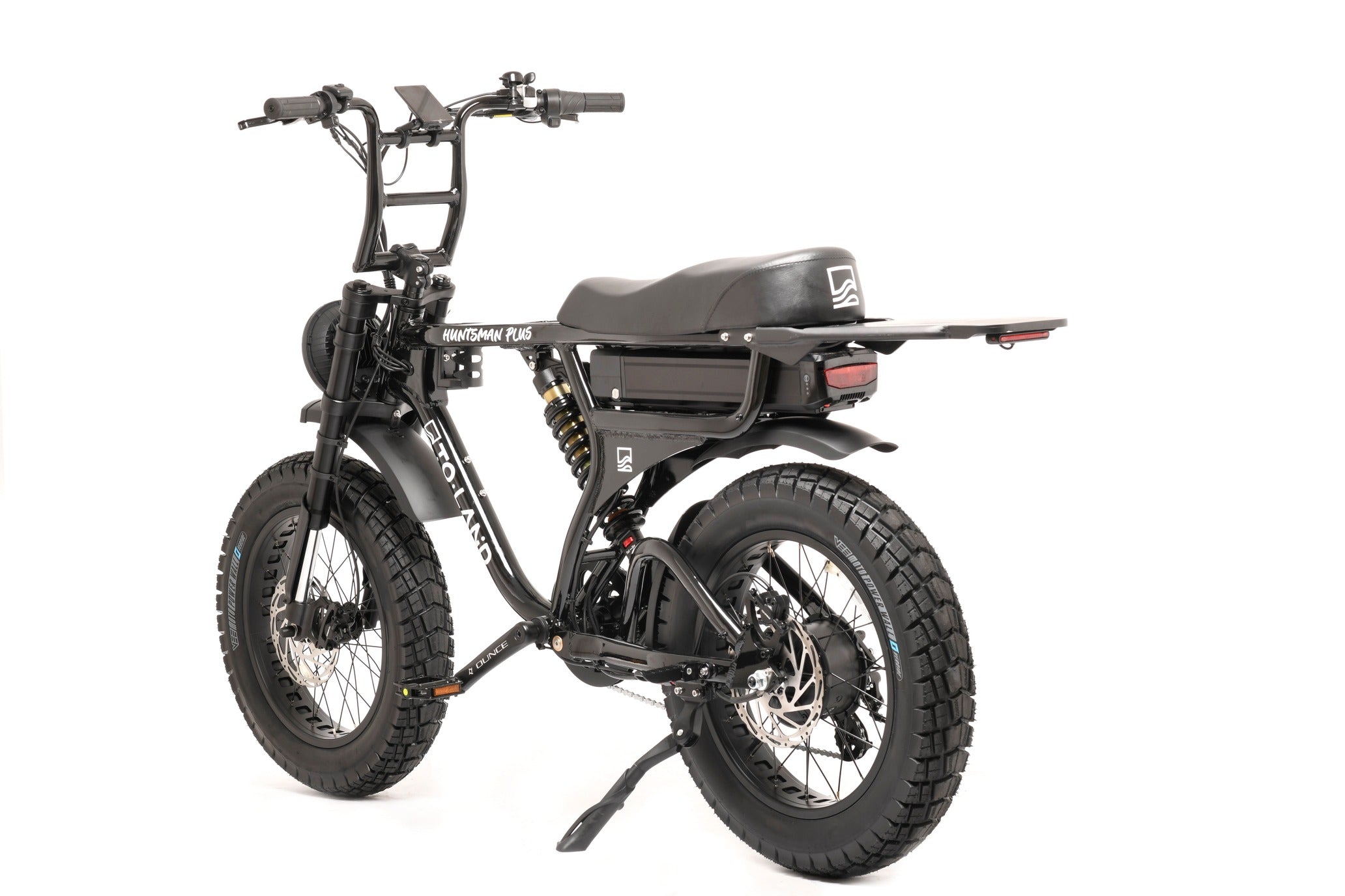 Black electric bike on a white background