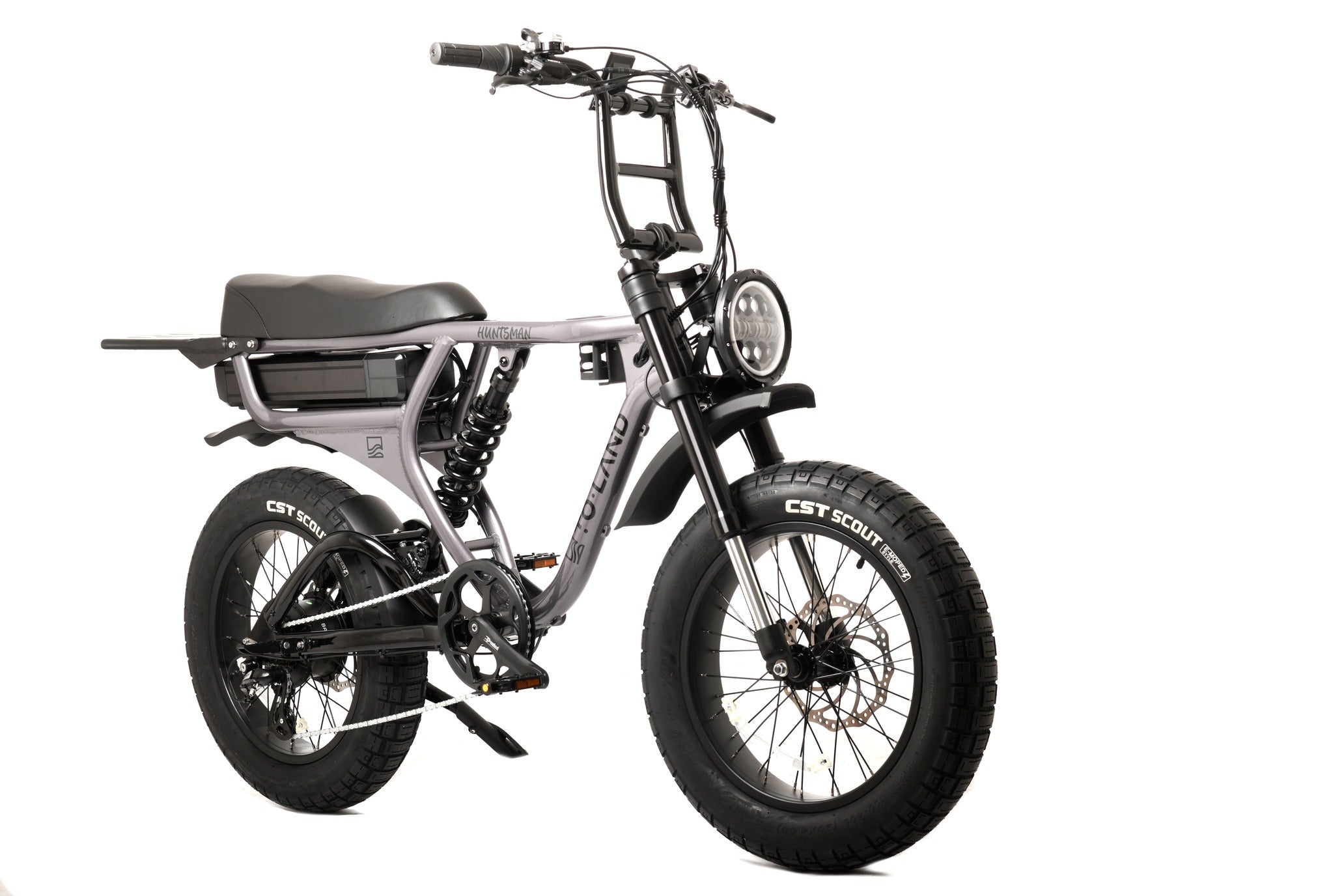 Electric bike with fat tyres on a white background